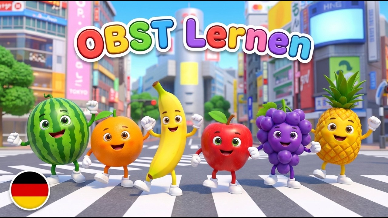 Fr&uuml;chte lernen f&uuml;r Kinder 🍌 Die besten Kinderlieder &uuml;ber Obst & gesunde Ern&auml;hrung auf Deutsch