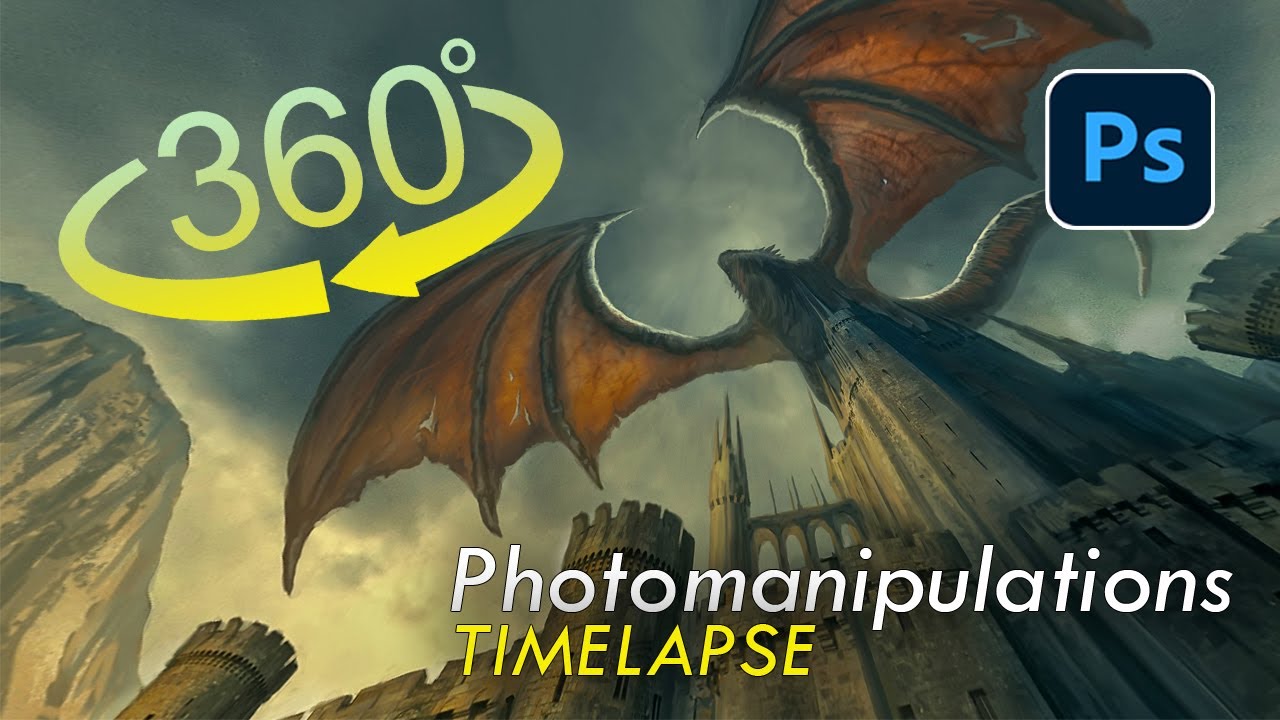 How I Made VR 360 Photo Manipulations _ Photoshop _ Speed Art