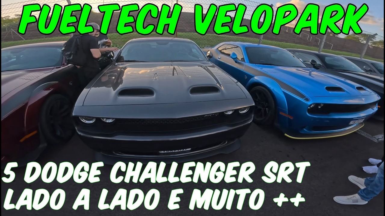 MAIS DE 3.500 CV JUNTOS! 5 DODGE CHARLLENGER SRT NO AUTÓDROMO FUELTECH VELOPARK E MUITO ++ 🚗🚀