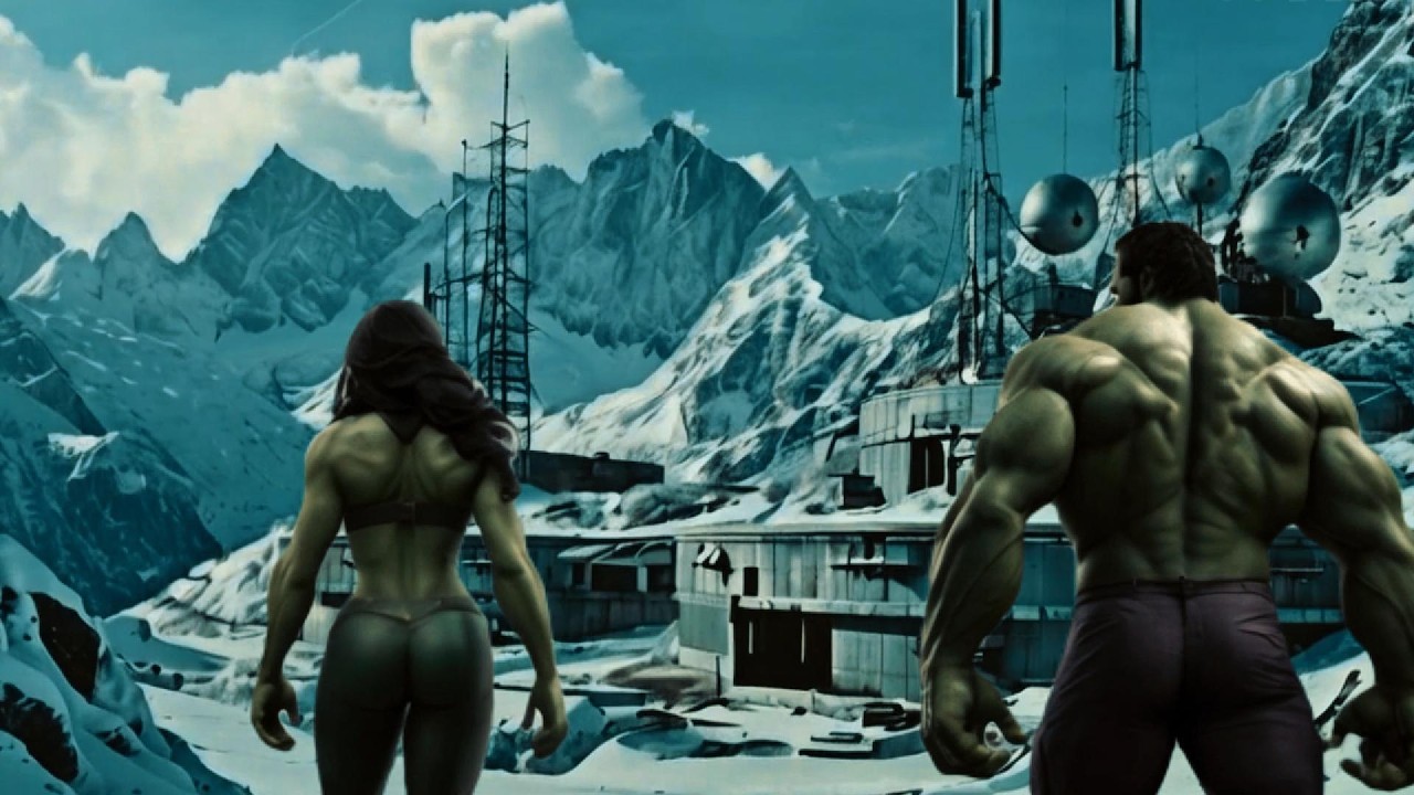 Hulk and She-Hulk v Hydra - 1950s - movie concept Trailer - [Hedra ai Luma ai].