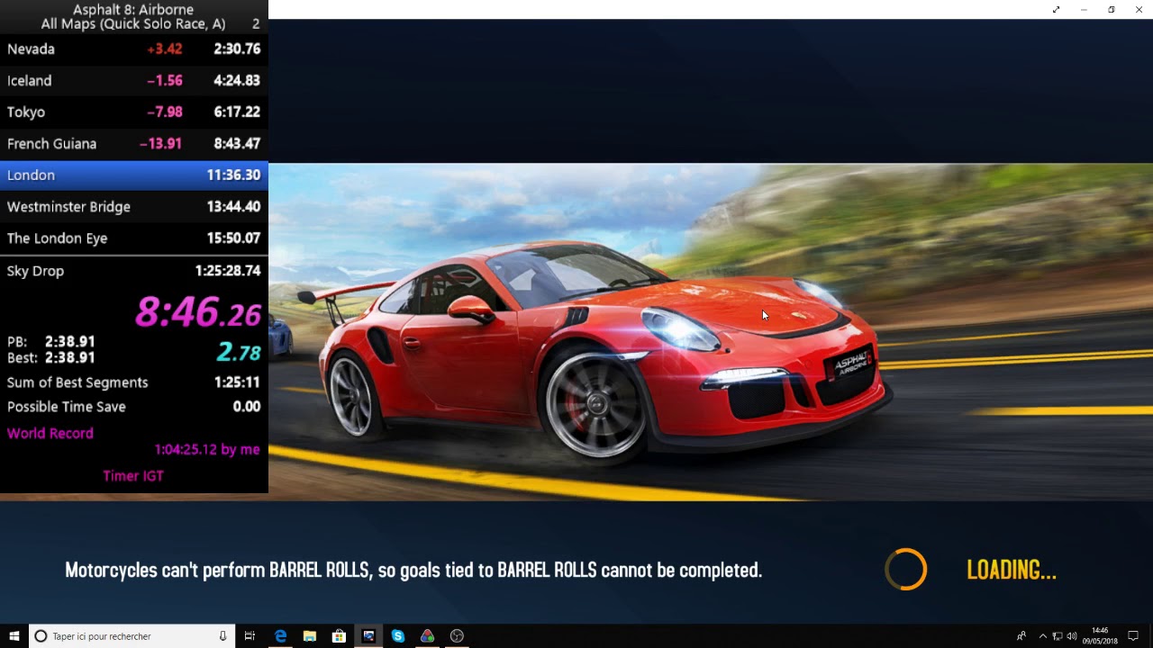 Asphalt 8 : Airborne : Speedrun n°2 All Maps (Quick Solo Race, A)