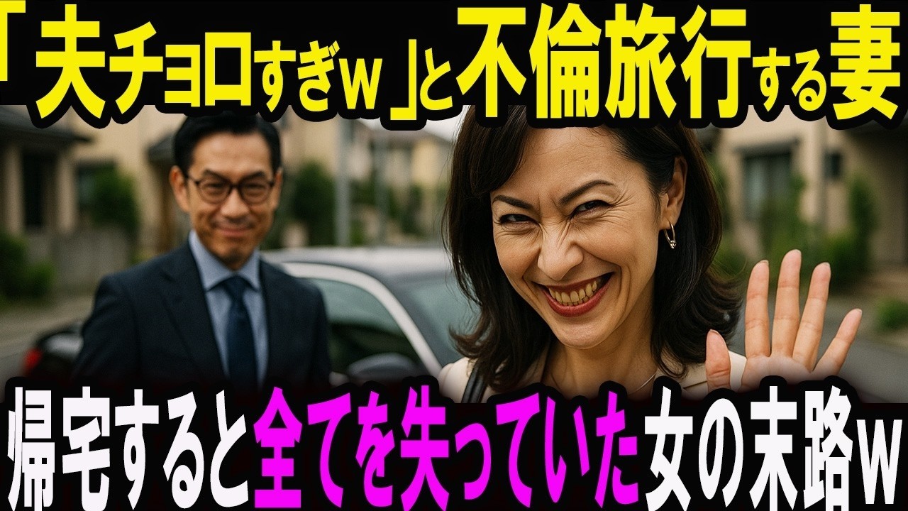 【修羅場】「夫はチョロいｗ」と不倫旅行へ行く妻を笑顔で見送った直後、俺は役所へ直行＆義実家に証拠全送付→全財産と娘を連れて引っ越し→帰宅した妻が空っぽの家で発狂する姿が最高すぎるｗ