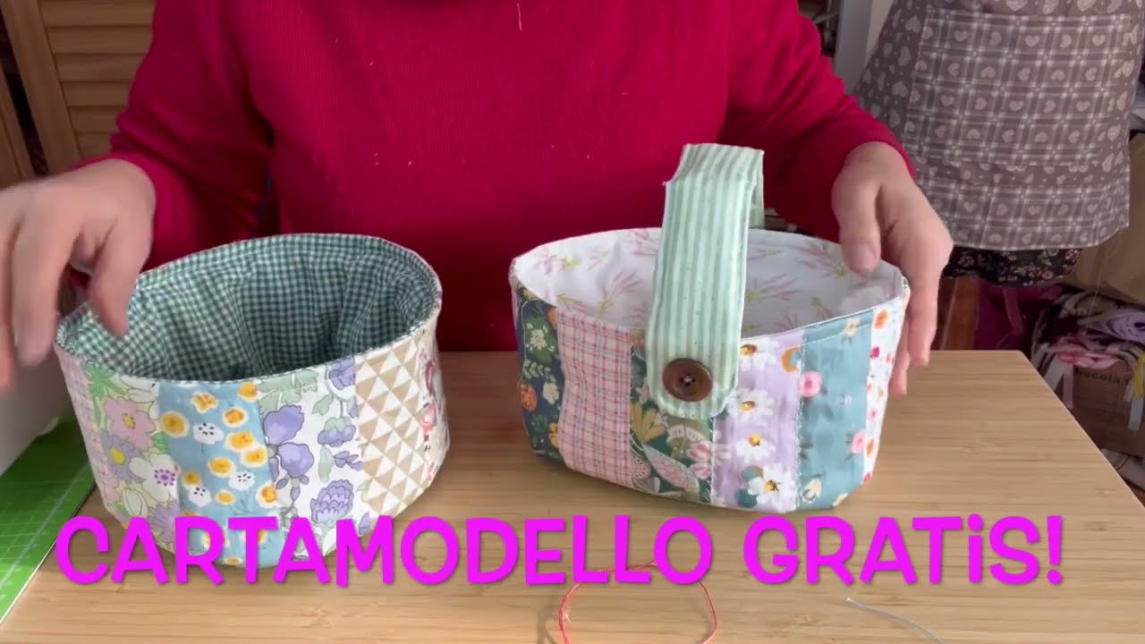 🌹come cucire con ritagli di stoffa 2 fantastici cestini | cartamodello GRATIS | 6 febbraio 2025