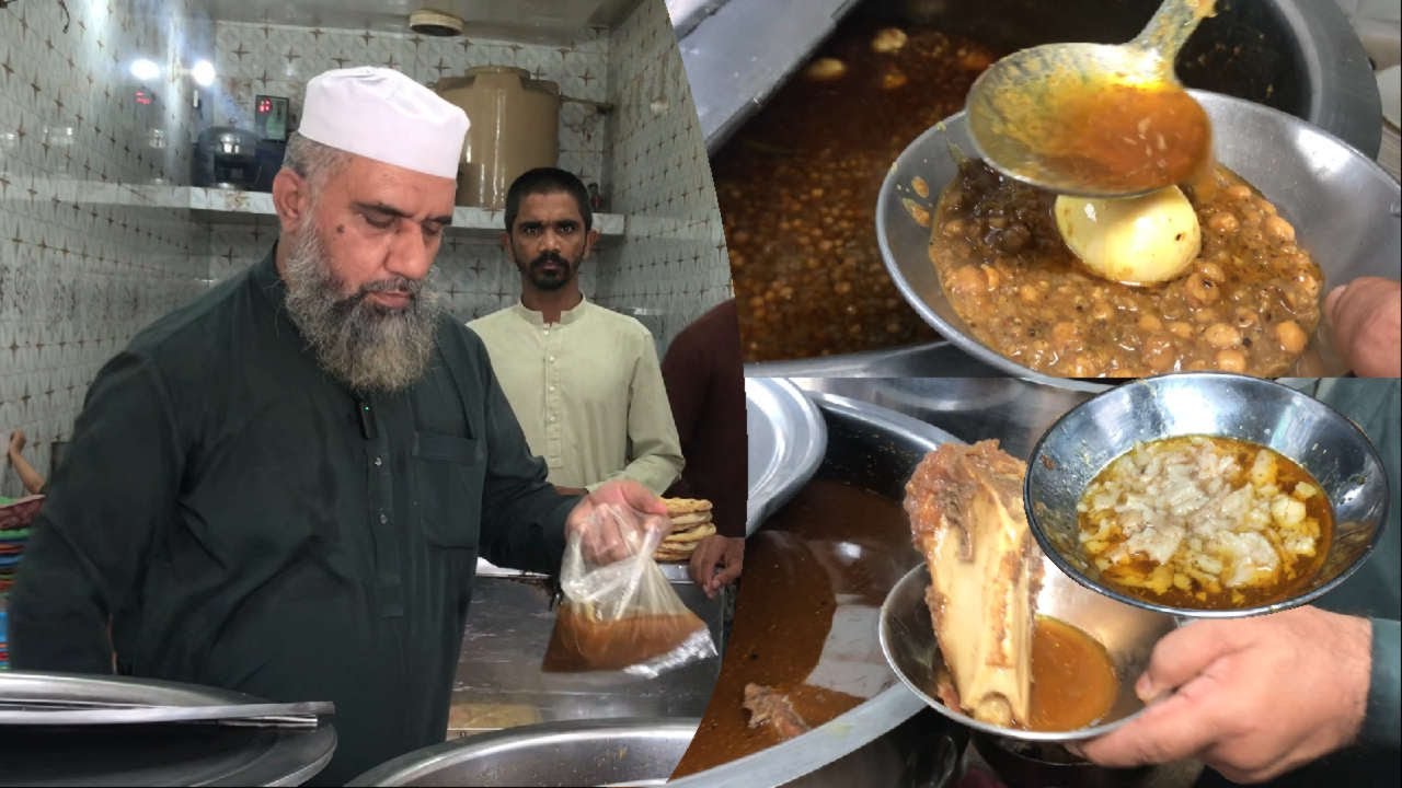 Ameen Murgh Channay popular food spot in  Firdous Market Lahore #streetfood