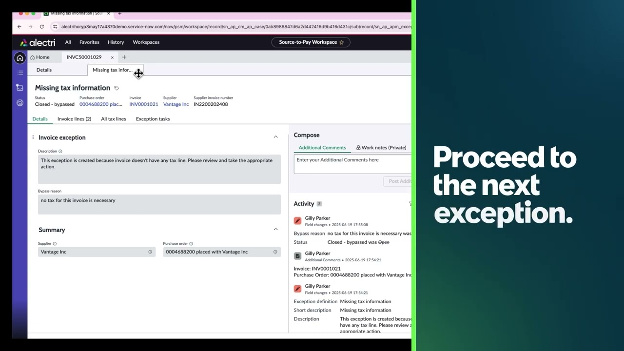 Демонстрационное видео ServiceNow Source-to-Pay (S2P) — Учет кредиторской задолженности — Устране...