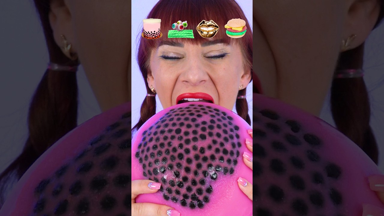 ASMR Bubble Tea Cake, Gummy Eyeballs #shorts