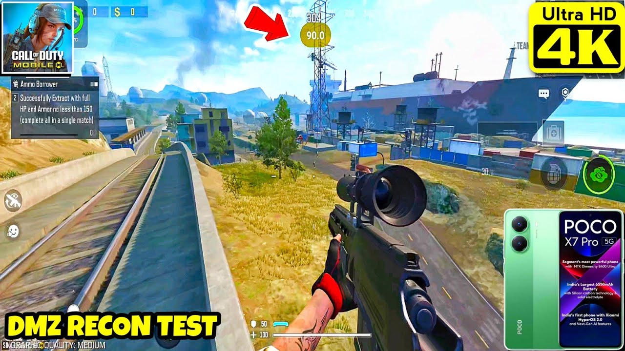 POCO X7 PRO 🔥 CODM DMZ RECON MEDIUM GRAPHICS + ULTRA 90 FPS TEST with FPS METER 