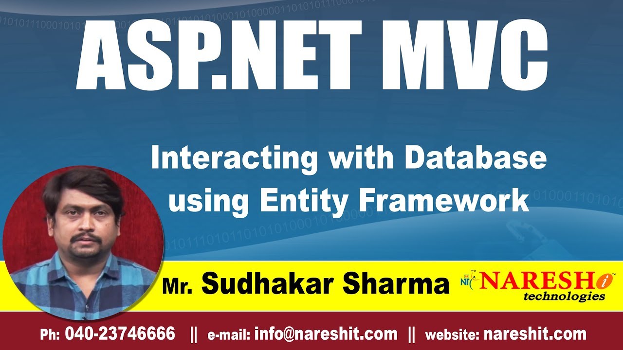 Interacting with Database using Entity Framework | ASP.NET MVC Tutorial |by Mr.Sudhakar Sharma