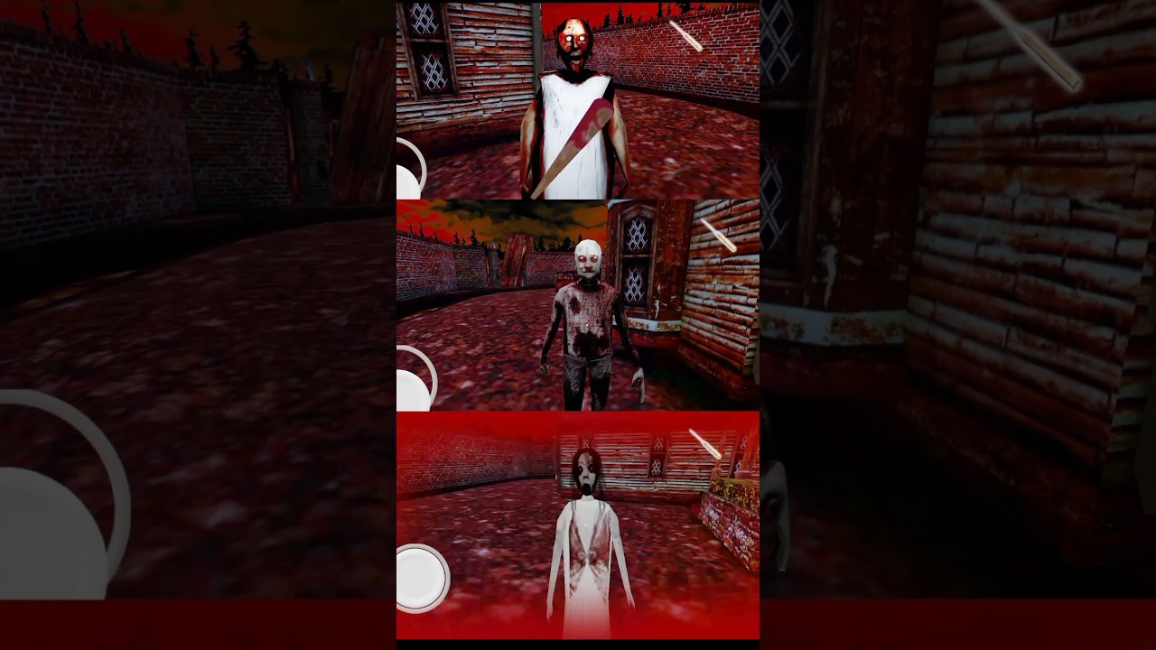 Granny Vs Grandpa Vs Slendrina Jumpscare In Granny 3 Nightmare Mode #shorts #granny3