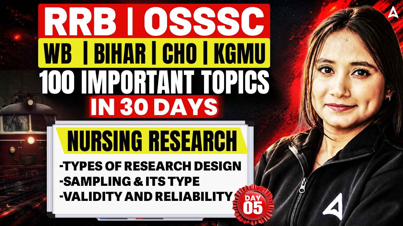RRB Nursing Superintendent 2026 | RRB Nursing Superintendent/OSSSC/WB/Bihar Class #5 | By Pari Ma'am