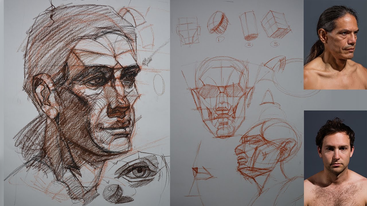 How to draw portrait basics | أساسيات رسم البورتريه بطريقة البناء