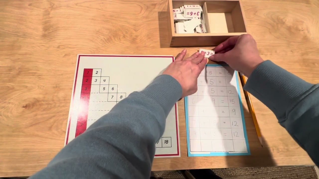 Montessori Addition Chart 5 | Exploring & Memorizing Tables AMI approach