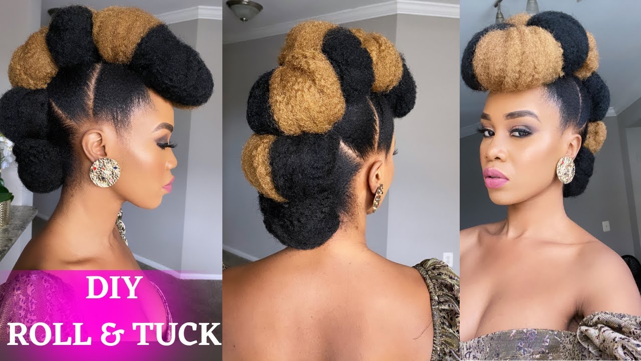 🔥EASY ROLL TUCK & PIN UPDO On 4C NATURAL HAIR / Protective Style / Tupo1