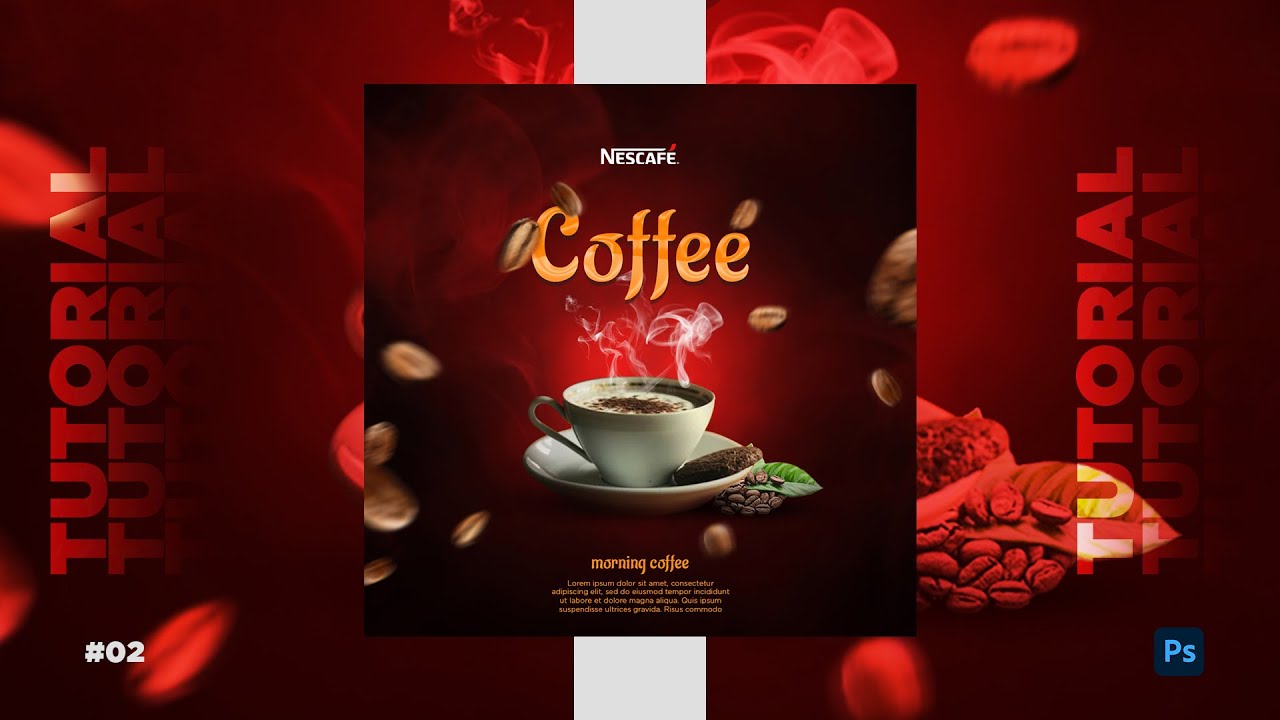 Coffee Poster Adobe Photoshop tutorial