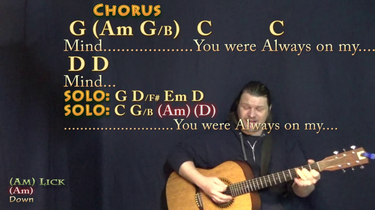 Always On My Mind (Elvis) Guitar Cover Lesson in G with Chords/Lyrics - 16th Strum - Munson