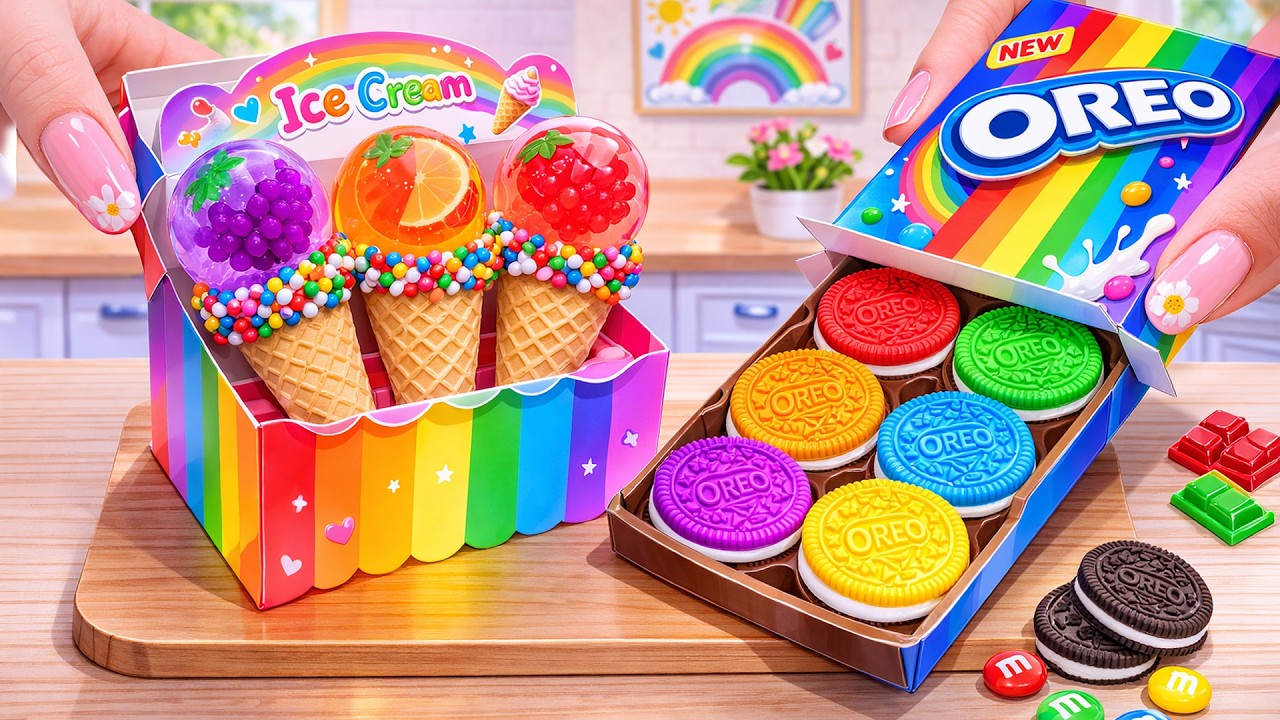 Amazing Ice Cream vs OREO Cake Recipe 🍨 Miniature Rainbow Desserts Making | Wonder Cake