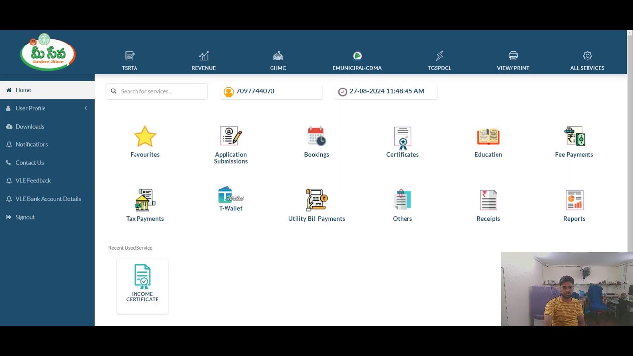 ts online services / meeseva center telangana state / day-1