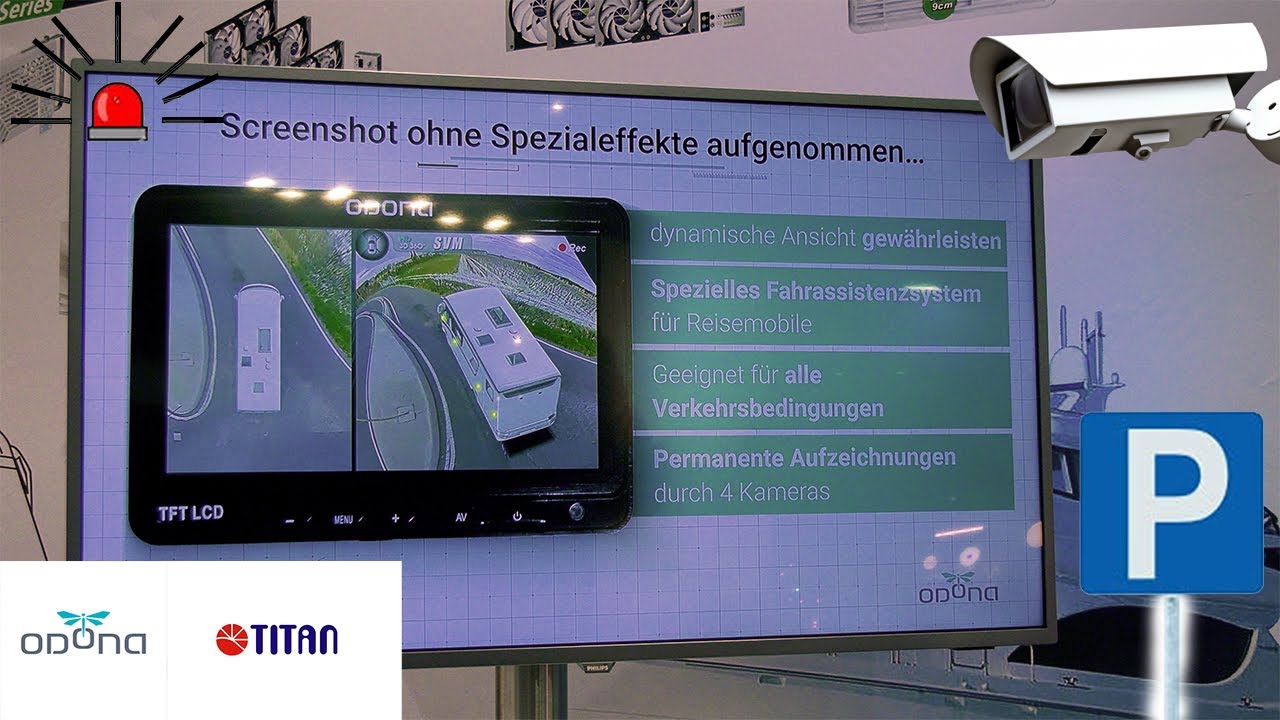 Odona 360 Grad Kamera Fahrhilfe- / Überwachungs- und Parkassistenzsystem auf dem Stand von TITAN
