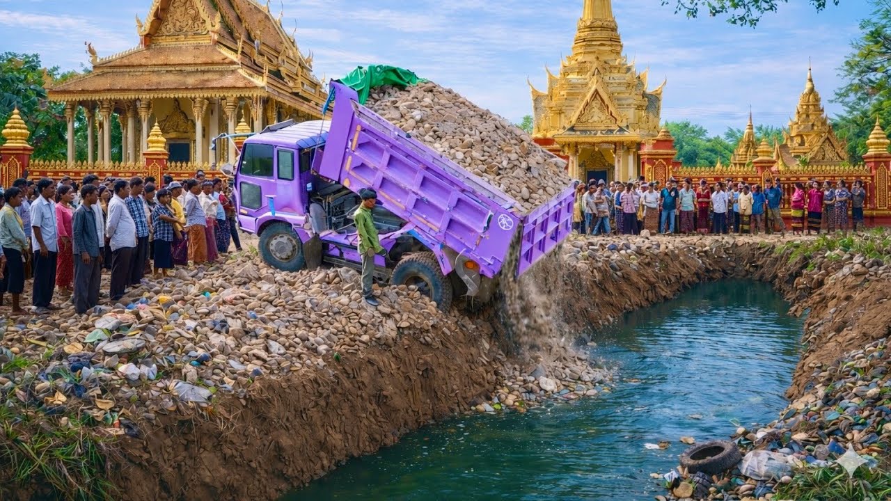 First Start Amazing PROJECT! LANDFIL  Delete Deep Pond Use Strong 31D  Dozer &8T Truck in Pagoda