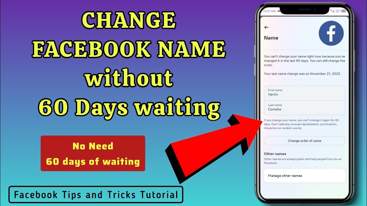 Paano palitan ang Pangalan sa Facebook ng hindi nag aantay ng 60 Days?
