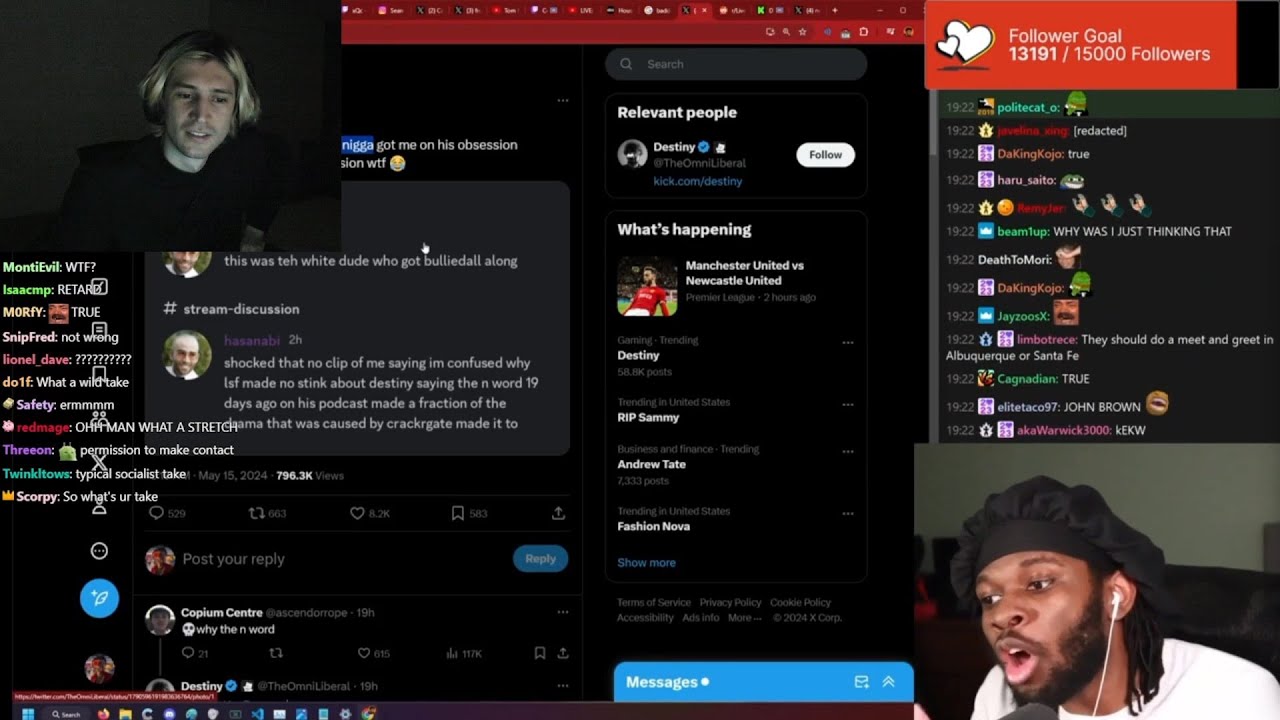 xQc reacts to Streamer SeanDaBlack says Someone needs to 