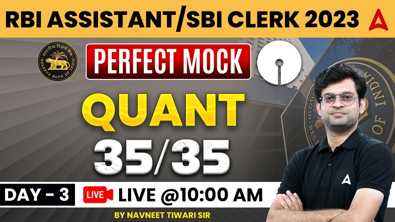 RBI Assistant/ SBI Clerk 2023 | Quant Mock Test | Day-3 | Maths by Navneet Tiwari
