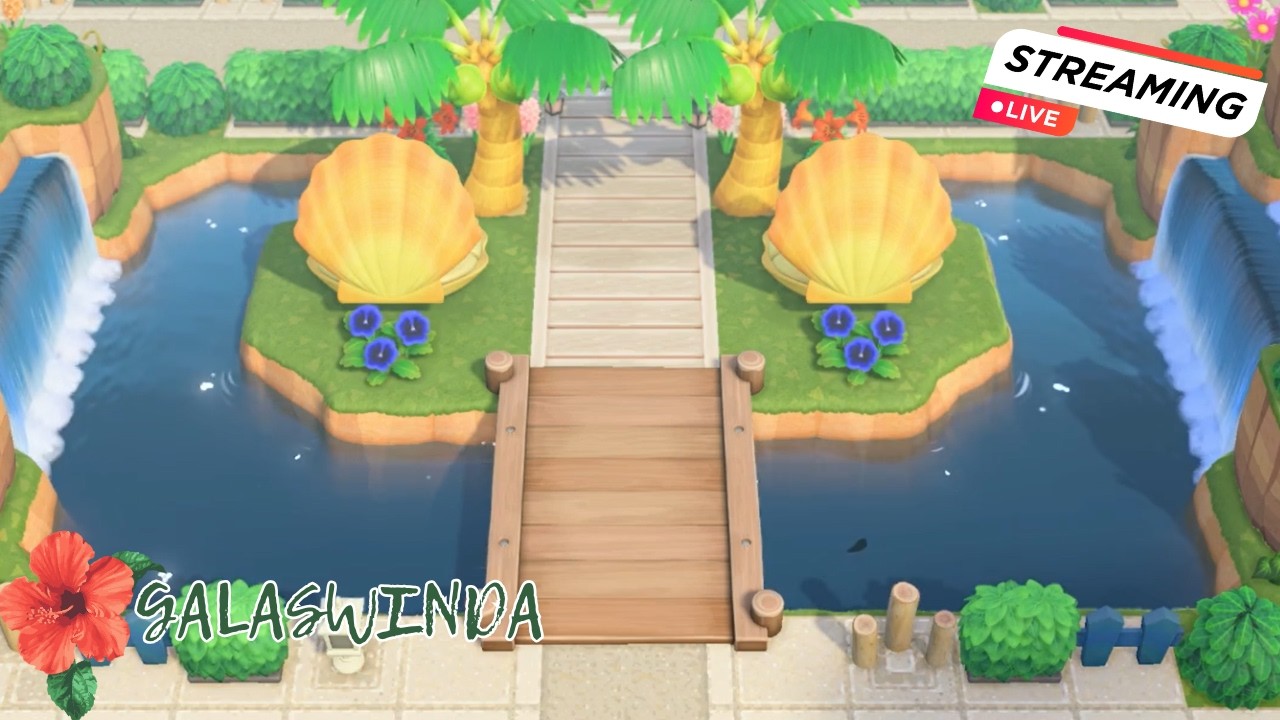 Création de la piscine de l'Hôtel de GALASWINDA Ile Tropicale - Animal Crossing New Horizons [LIVE]
