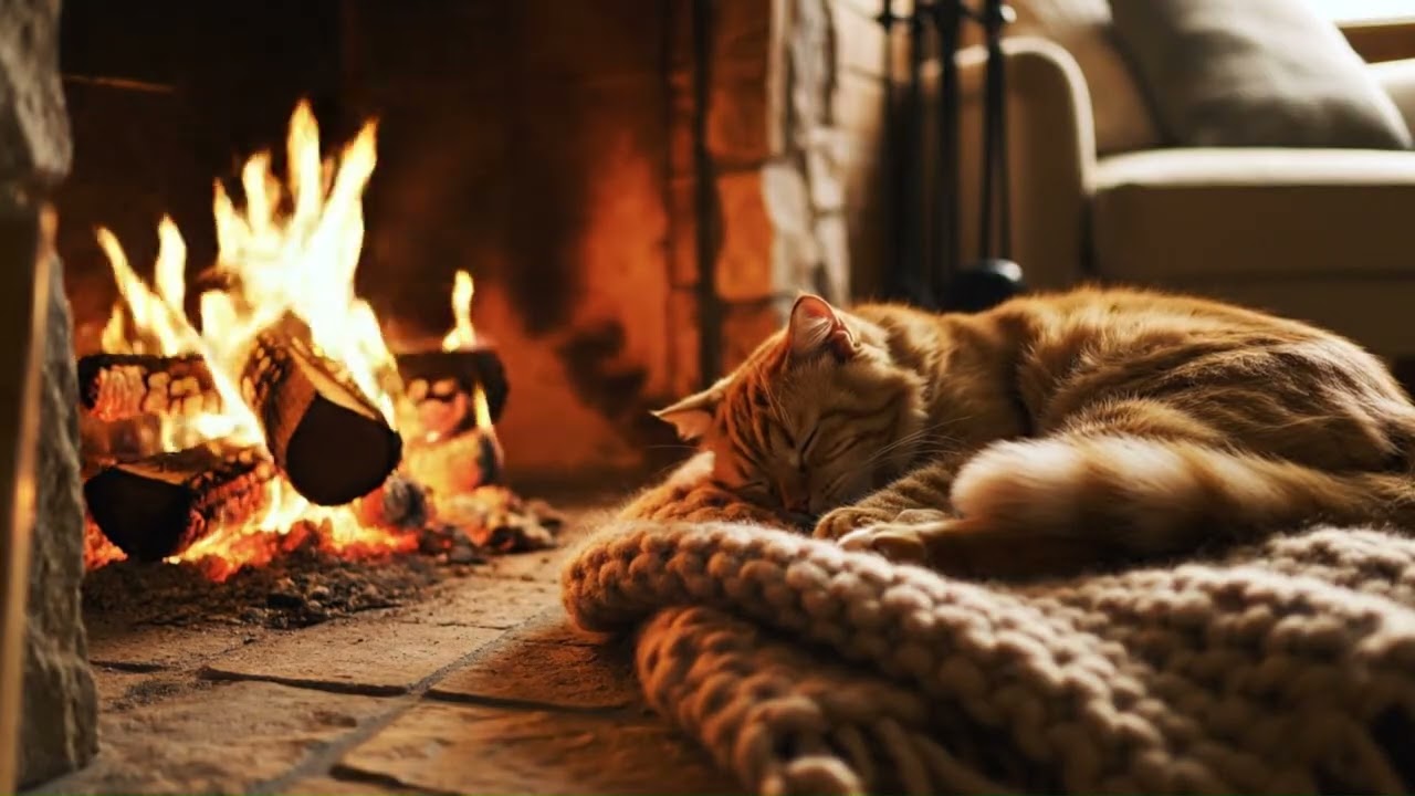 [White Noise] 1 Hour of Relaxing Fireplace Sounds – Feel Warmth and Love