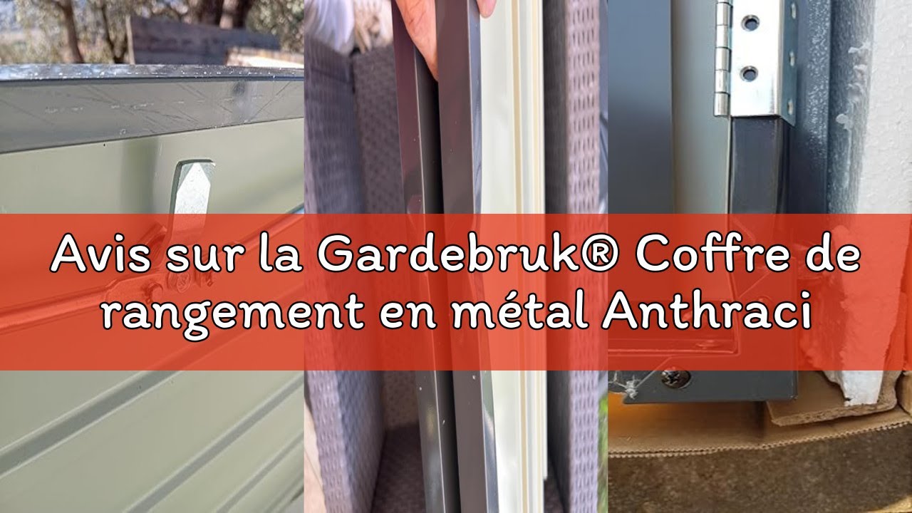 Avis sur la Gardebruk® Coffre de rangement en métal Anthracite 120x62x63 cm 360L Verrouillable Vérin
