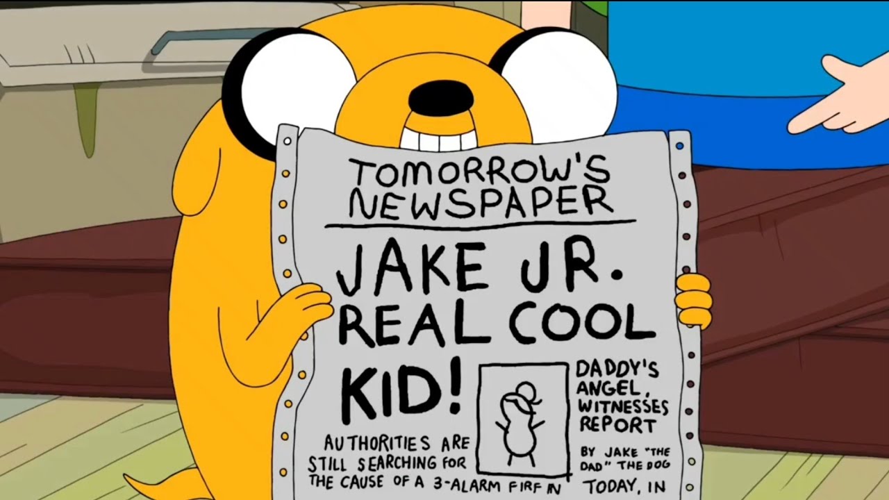 Adventure Time - Jake Jr. and BMO Saw Her Father's Tomorrow Newspaper!!!