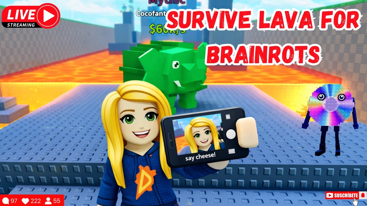 SURVIVE LAVA FOR BRAINROT LIVE STREAM 🔴 | PLAYING ROBLOX | LIVE GAMEPLAY
