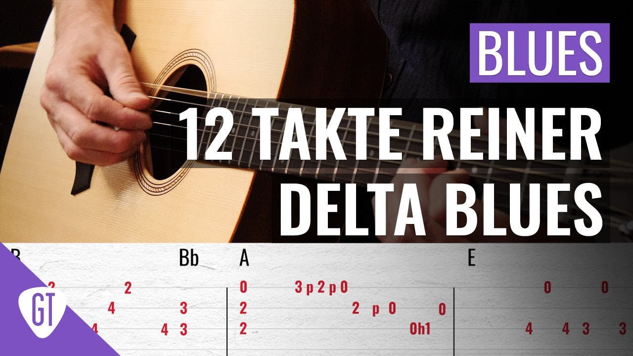 12 Takte reiner Delta Blues - Steady Bass  | Blues Gitarre