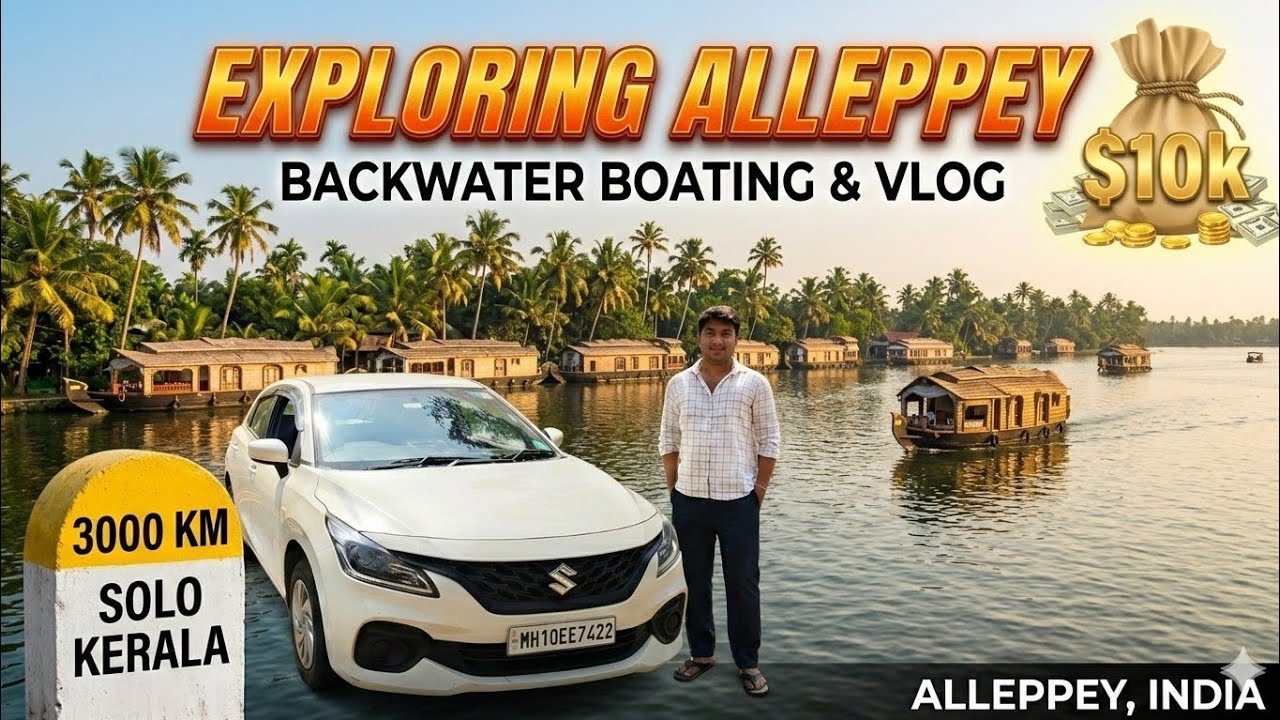 Exploring Alleppey Backwaters 🌴🚤 | Kerala Solo Car Trip Series Day 5 | 