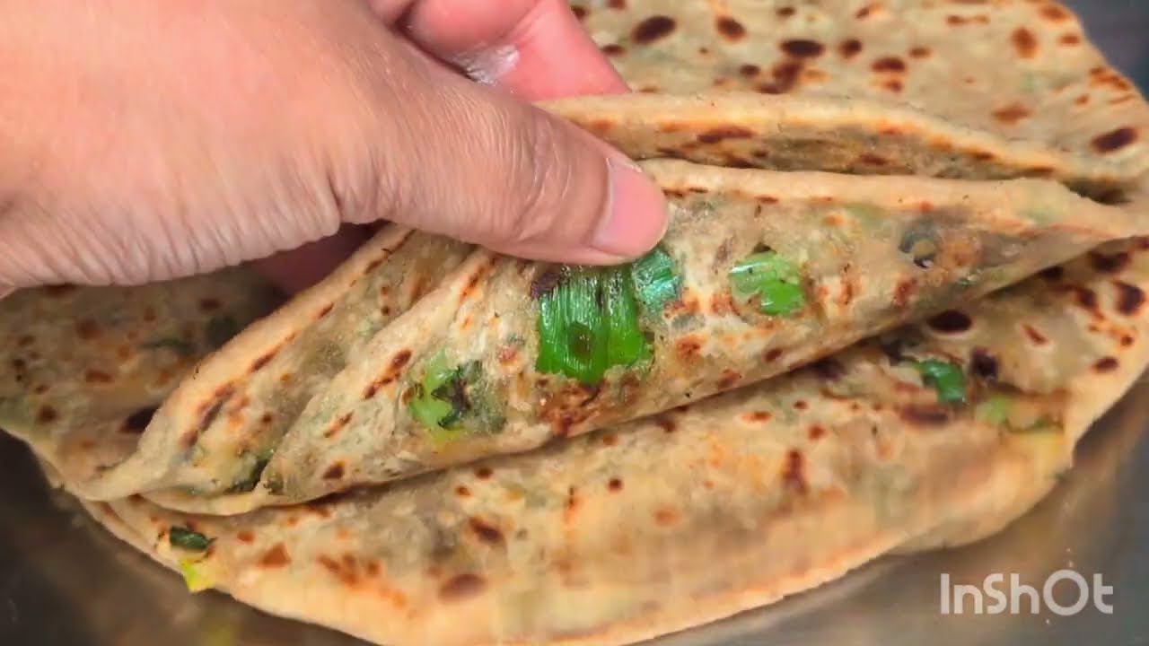 Power packed breakfast or dinner. Make Green onion Paratha with this trick. 