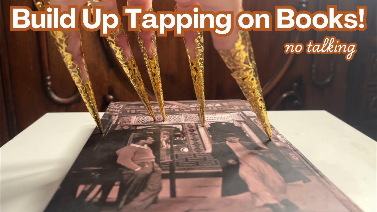 ASMR * Build Up Camera Scratch/Tapping on 20 Books! 