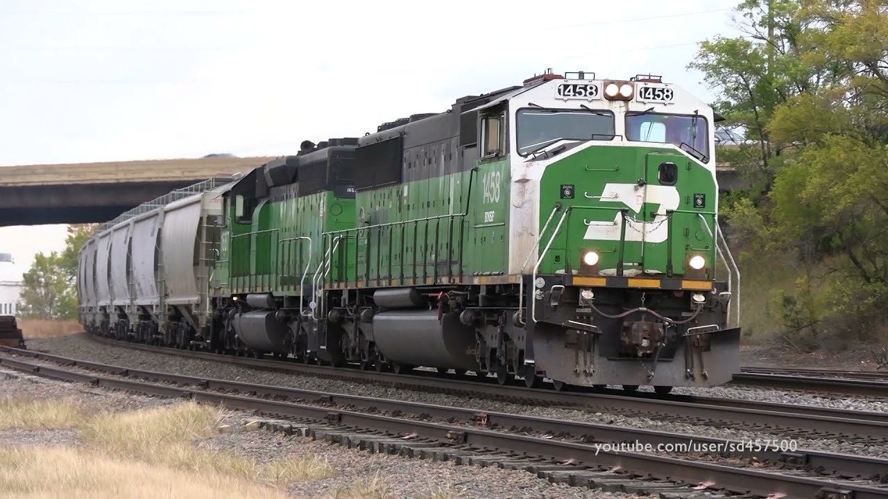 BN Green power on the BNSF -SD60M and SD40-2 duo w/ a Prime 920 horn-