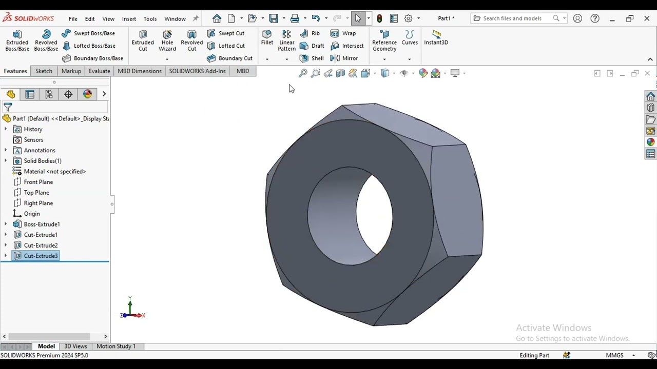Tutorial Animasikan nut di SolidWorks