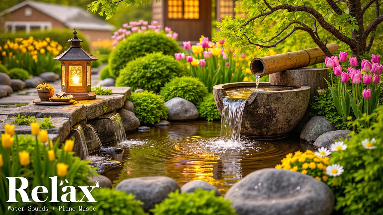 Расслабляющая музыка для сна 🌿 Звуки бамбуковой воды для борьбы с чрезмерными мыслями, снятия стрес