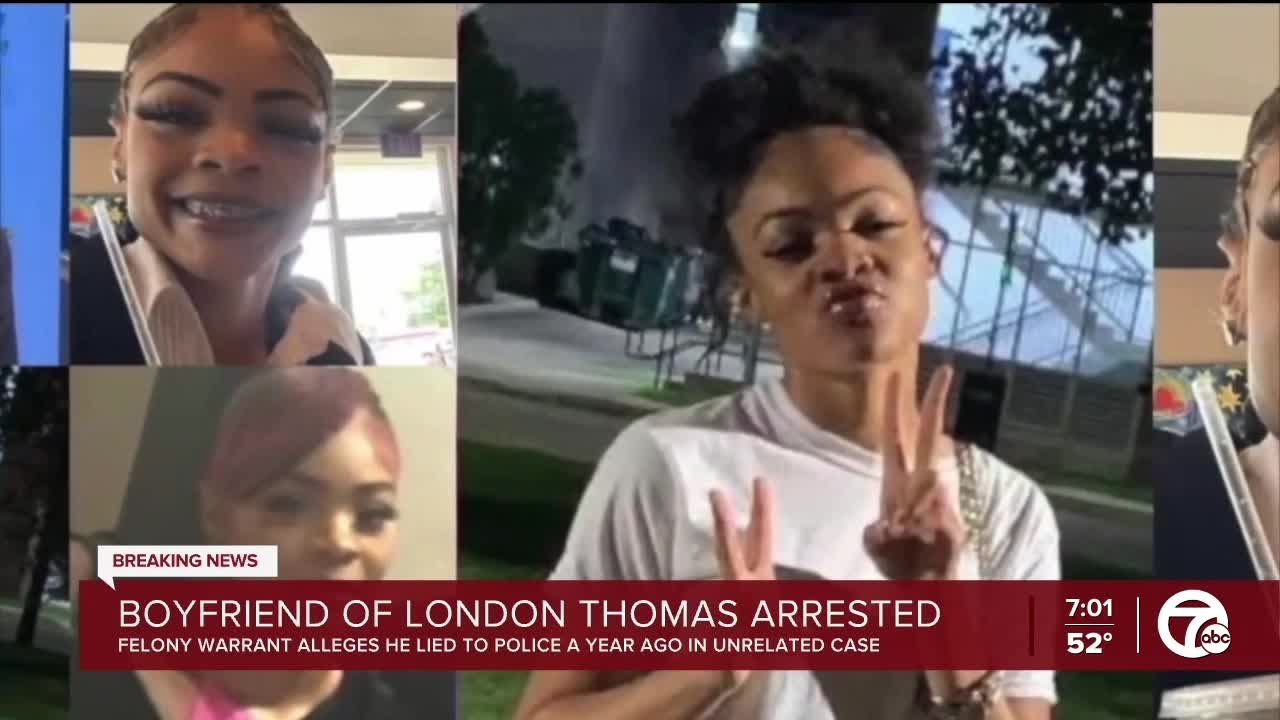 Boyfriend of London Thomas arrested in unrelated case