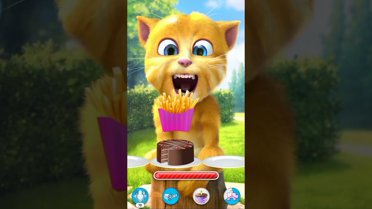 ginger fun time 🍋🍅🍏🍌🍇🌽🍑🍎🍇#gameplay #mobilegame #talkingginger #funny #gamingd25