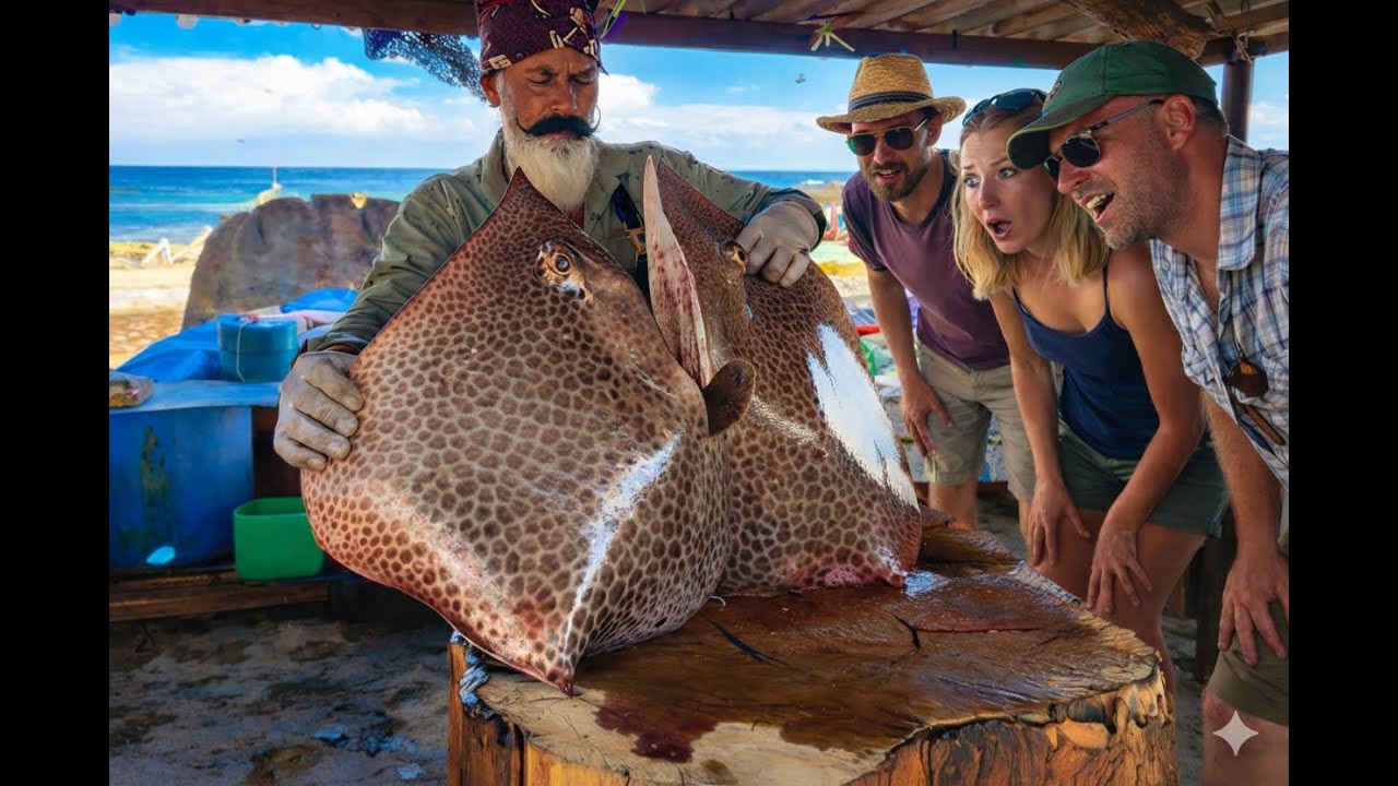 Tourists Shocked by Giant Stingray Cutting 😱 | Incredible Fish Market Skills