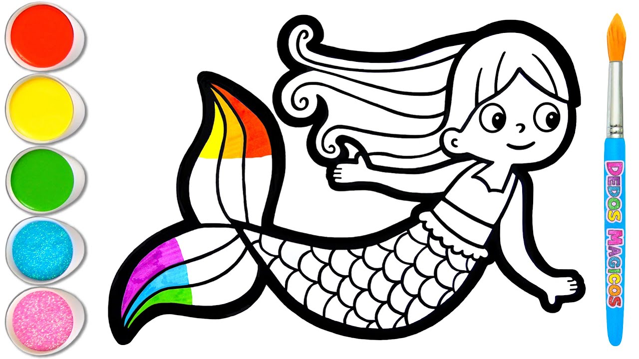 Hermosa Sirena Nadando en el Oc&eacute;ano 🧜🏼&zwj;♀️ Dibujos Coloridos #12