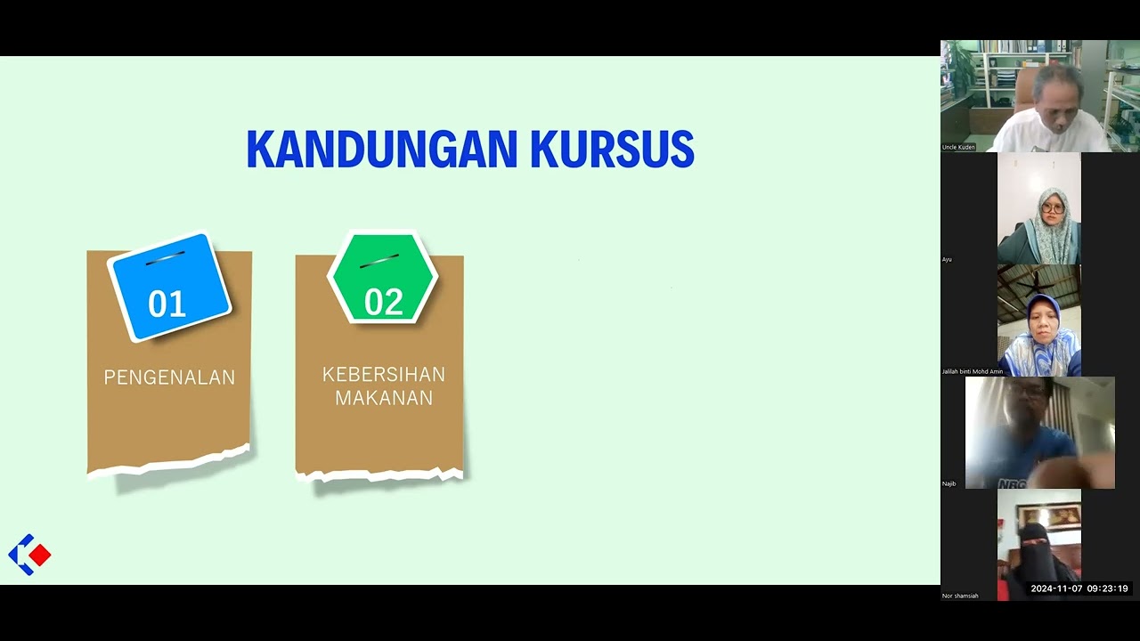 KURSUS LATIHAN PENGENDALI MAKANAN ONLINE