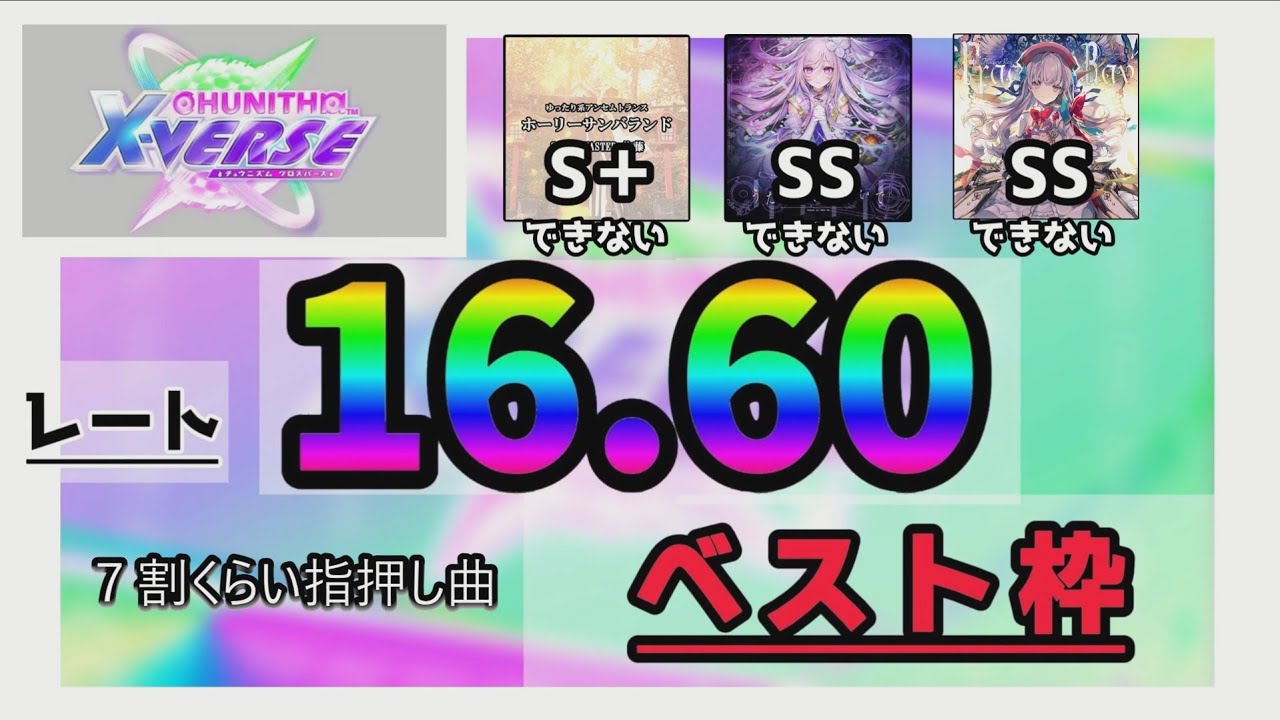 9割が再現性ゼロの16.60到達時ベスト枠【CHUNITHM X-VERSE】