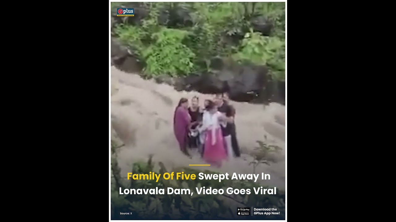 Family Of 5 Swept Away In #Lonavala Waterfall Accident, Scary Visuals Go Viral | #Shorts