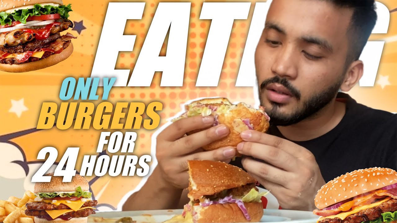 Eating only BURGERS for 24 hours🍔