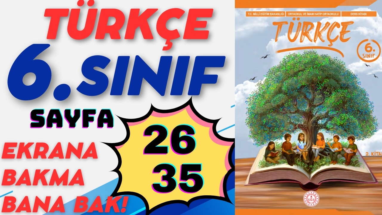 6. Sınıf T&uuml;rk&ccedil;e Ders Kitabı Sayfa 26 27 28 29 30 31 32 33 34 35 - (2. Kitap) MEB YAYINLARI