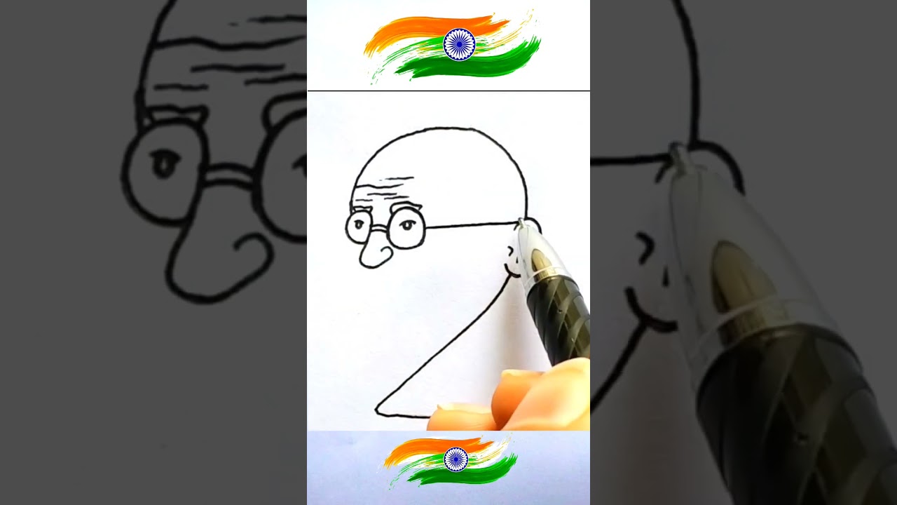 How to draw Mahatma Gandhi 