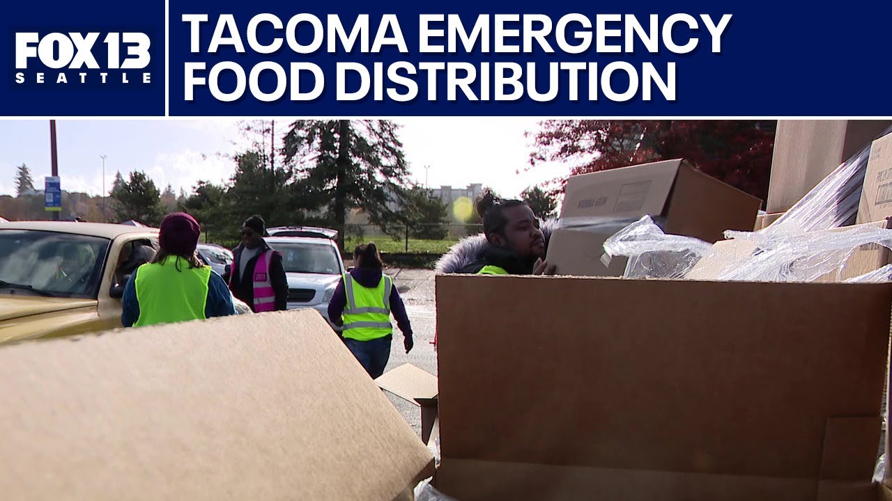 Hundreds line up for food in Tacoma ahead of SNAP cuts | FOX 13 Seattle