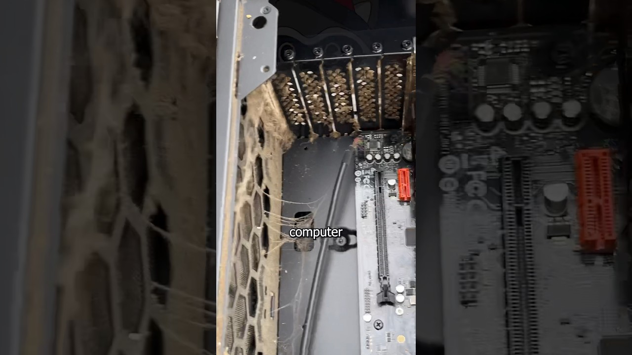 Cleaning a dusty #gaming #pc and trying to survive (impossible) #tech #technology #shorts